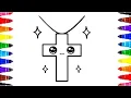 Cute Jesus Christ Cross Chain Drawing Painting Coloring Pages for Preschool kids and toddlers