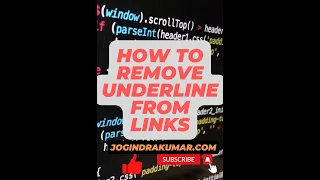 HOW TO REMOVE UNDERLINE FROM LINKS