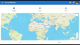React Mapbox user location by ip GPS Geolocator city street address search with Geocoder