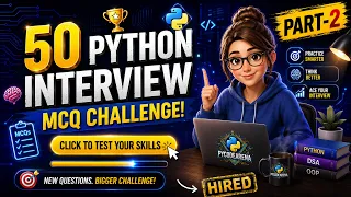 50 Python MCQ Challenge Daily Practice for Beginners Interviews Python Quiz