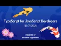 TypeScript for JS Developers Workshops