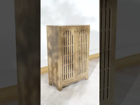 Arched Slats That Breathe | Tribesigns Farmhouse Shoe Cabinet