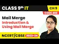 Mail Merge - Introduction Using Mail Merge Class 9 Information Technology Chapter 9 Code 402