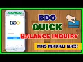 BDO Quick Balance Inquiry How to Enable BDO Online QUICK BALANCE - Mas Madali magcheck ng Balance