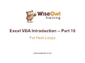 Excel VBA Introduction Part 16 - For Next Loops