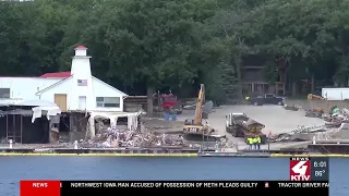Demolition has begun on the former Okoboji Boat Works facility