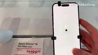 Looking at the iPhone 15 series at the t-mobile store