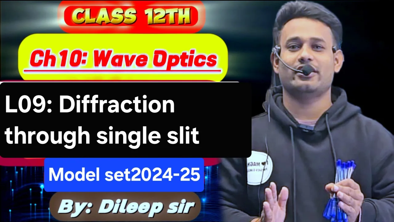 L09||Ch10 Wave Optics Diffraction Through Single slits