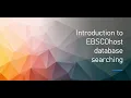 Introduction to EBSCOhost database searching