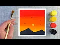 Sunset painting Poster colour painting ideas for beginners