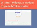 Html tags parser for tkinter with tk - html
