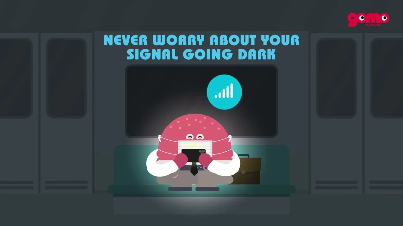 GOMO by Singtel 15 sec animated spot example