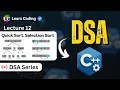 C DSA Selection Sort Quick Sort Pseudocode Dry Run Code Data Structure Algorithms
