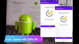 Login Signup with Sqlite DB - 1 by Sample Code Android Tutorial Android 2021