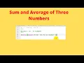Python Program to Calculate the Sum of Average of Three Numbers Lecture 16