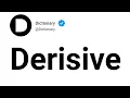 Derisive Meaning In English
