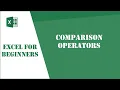 Excel Tutorial 49 - Comparison Operators