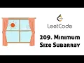 Leetcode 209 Minimum Size Subarray Sliding Window