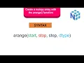 3 5 Creating NumPy Array with Arange Function