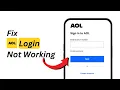 AOL Login Not Working 2026 Fix AOL Mail Sign-In Issues