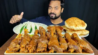 HUGE SPICY MUTTON NALLI CURRY, LUCHI, RICE, MUTTON GRAVY MUKBANG ASMR EATING SHOW |  BIG BITES |