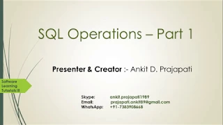SQL Operations Part 1 SSMS Database Creation Schema - SLT