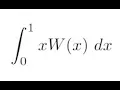 Special functions a Lambert W integral
