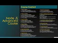 Node JS Advanced Course - Content