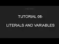 Java Programming Tutorial 08 - Java Literals and Variables in English