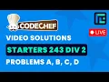 CodeChef Starters 243 Solutions - A to D by Vikas Soni TLE Eliminators