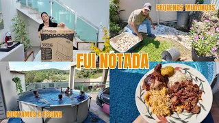 MONTAMOS A PISCINA, OLHA O QUE CHEGOU POR AQUI, CUIDANDO DO JARDIM, MARIDO MONTOU A MESA DO CAFÉ