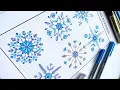 6 Snowflake Mandala Sheets Patterns for Tracing Filling Coloring PDF JPEG Instant Download