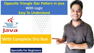 Star Pattern - 13 How to Print Opposite Triangle Star Pattern Using for Loop in Java VS Code