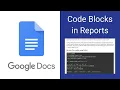 How to add Code blocks in Project Research Report - Google Docs tips