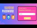 Random Password Generator Using HTM CSS JS JavaScript Project for beginners HTM Projects Hindi