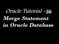 Merge Statement in Oracle Database