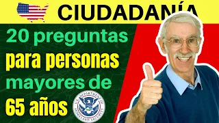 LAS 20 PREGUNTAS DE CIUDADANÍA PARA PERSONAS MAYORES DE 65 AÑOS EN ESPAÑOL 2026 EXAMEN DE CIUDADANÍA