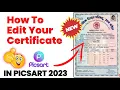 How to edit Documents and Certificates in PicsArt Documents or Certificate ko edit kese kare