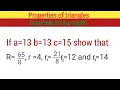 show that a 13 b 14 c 15 properties of triangles class 11 in telugu