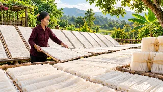 How Rice Noodles Are Made in Vietnam | From Rice to Noodles | Traditional Vietnamese Food