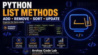 Python List Methods - Add Remove Sort and Update