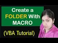 How to create a Folder with VBA VBA Tutorial in Hindi VBA for Beginners