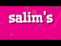 Download Lagu SALIM'S - HOW TO PRONOUNCE IT!?