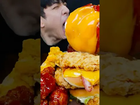180cm 95kg 유지어터 먹방 KFC통다리치킨 & 까르보불닭 & 더블다운버거 & 피자 먹방 KFC SPICY CHICKEN & CARBO FIRE NOODLES MUKBANG