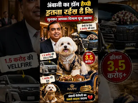 अंबानी के डॉग हैप्पी की लग्जरी लाइफ देखकर उड़ जाएंगे होश! 🐶💰 Mukesh Ambani Dog #mukeshambani #shorts