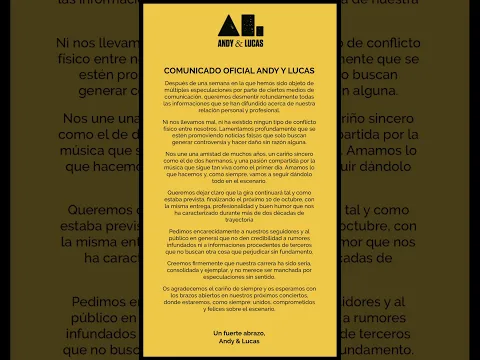 COMUNICADO ANDY & LUCAS.