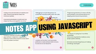 How To Build Notes App Using HTML CSS and JavaScript With FREE SOURCE CODE