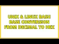 Unix Linux BASH base conversion from decimal to hex 4 Solutions