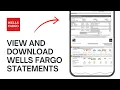 How to View and Download Wells Fargo Statements