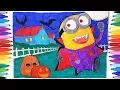 Minions Halloween Coloring Pages How to Draw Minions Drawing and Painting for Kids